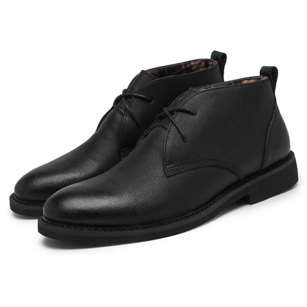 All Match Mid-top Soft Leather Martin Boot - Black