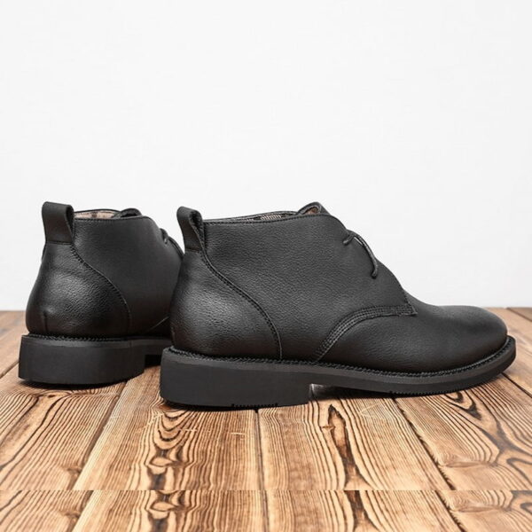 All Match Mid-top Soft Leather Martin Boot - Black