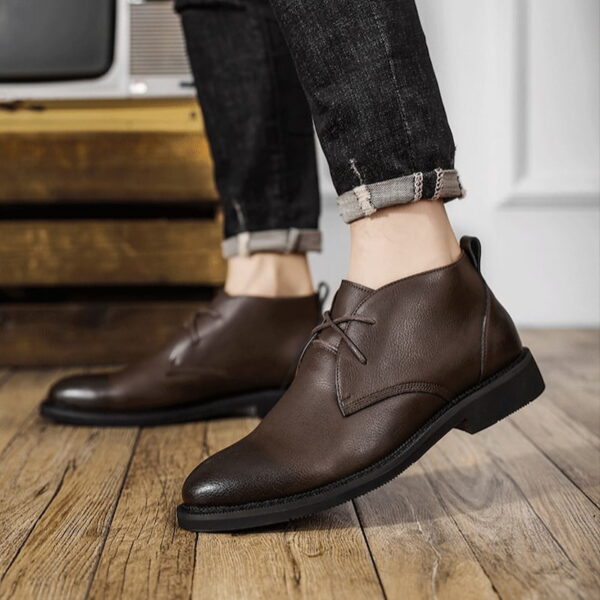 All Match Mid-top Soft Leather Martin Boot - Chocolate