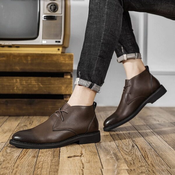 All Match Mid-top Soft Leather Martin Boot - Chocolate