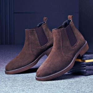 British Style Pointed Toe Chelsea Boot – Coffee