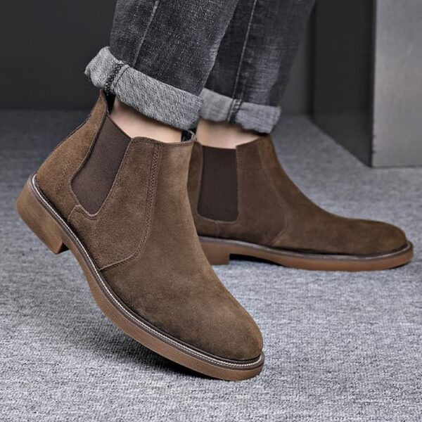 British Style Pointed Toe Chelsea Boot - Coffee