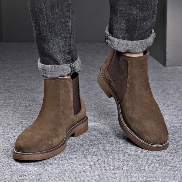 British Style Pointed Toe Chelsea Boot - Coffee