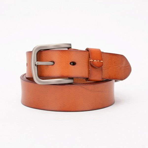 Casual Style Genuine Leather Belt - Brown