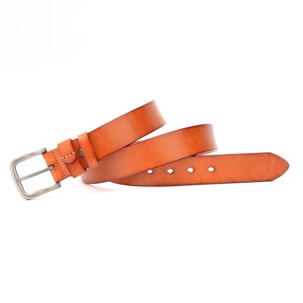 Casual Style Genuine Leather Belt - Brown