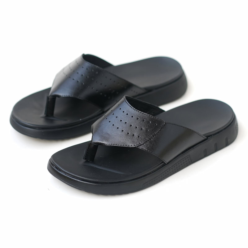 Genuine Leather Casual Outdoor Sandal - Black