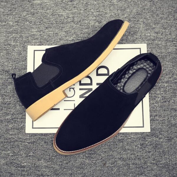 Korean Trendy Slip-on Leather Formal Shoe - Black