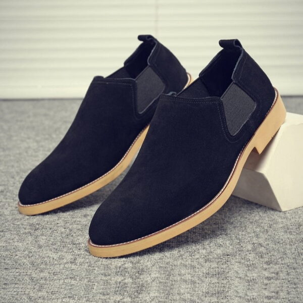 Korean Trendy Slip-on Leather Formal Shoe - Black