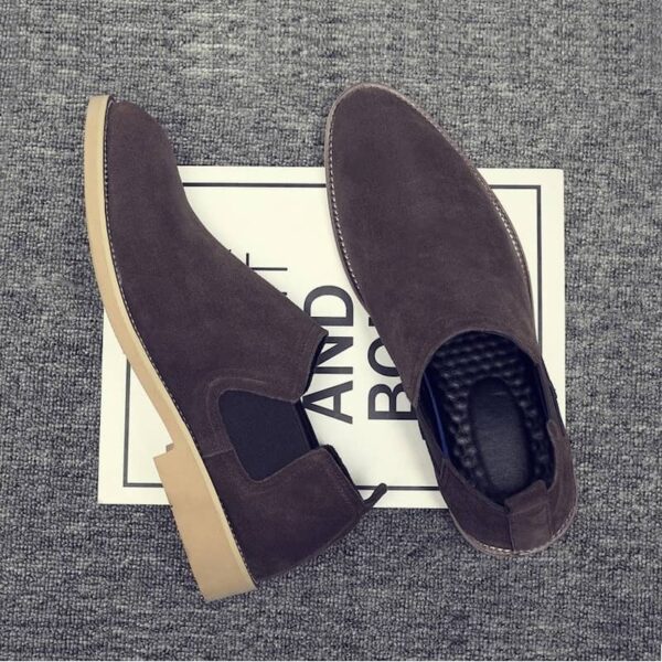 Korean Trendy Slip-on Leather Formal Shoe - Brown