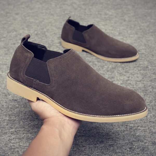 Korean Trendy Slip-on Leather Formal Shoe - Brown