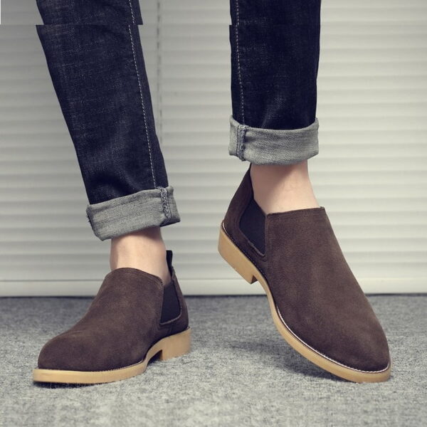 Korean Trendy Slip-on Leather Formal Shoe - Brown