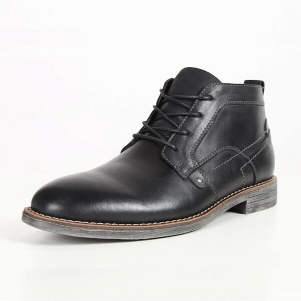 Retro Style Rubbed Leather Martin Boot - Black