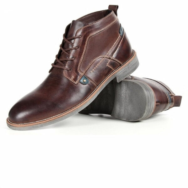 Retro Style Rubbed Leather Martin Boot - Coffee