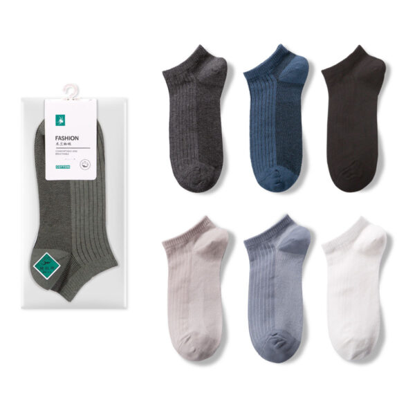 Summer Trend Soft Cotton Short Socks – Mixed Color (5 Pair)