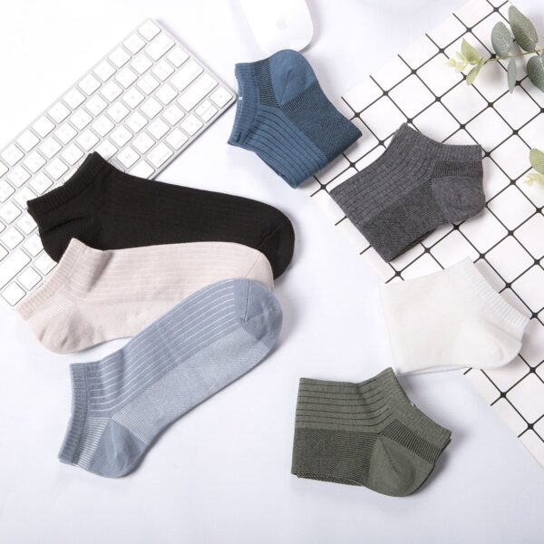 Summer Trend Soft Cotton Short Socks – Mixed Color (5 Pair)