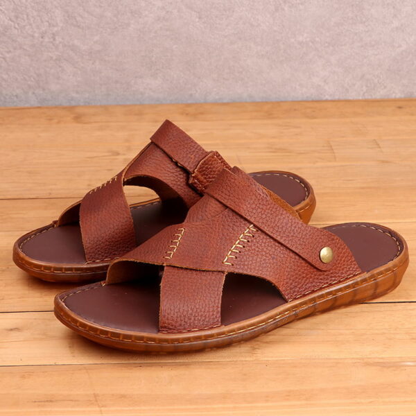 Cross Border Outdoor Leather Belt Sandal - Black