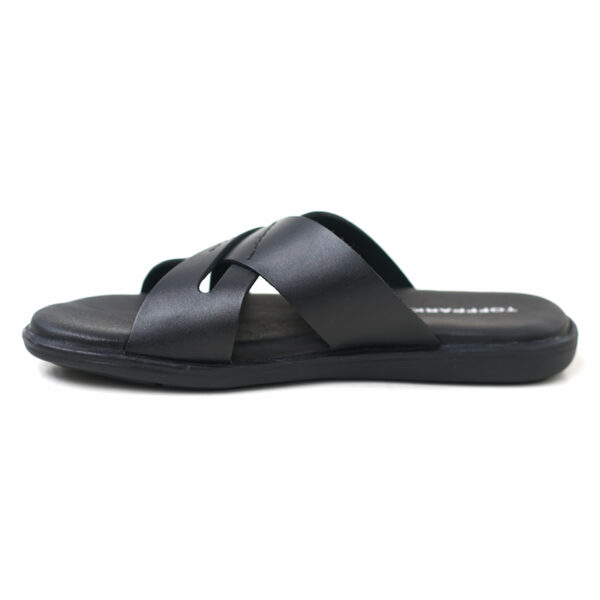 Cross Border Soft Bottom Plain Leather Sandal - Black