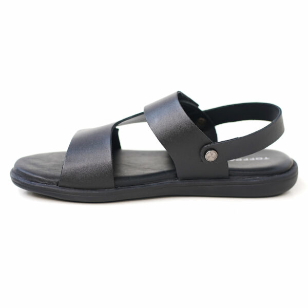 Premium Leather Trendy Outerwear Sandal - Black