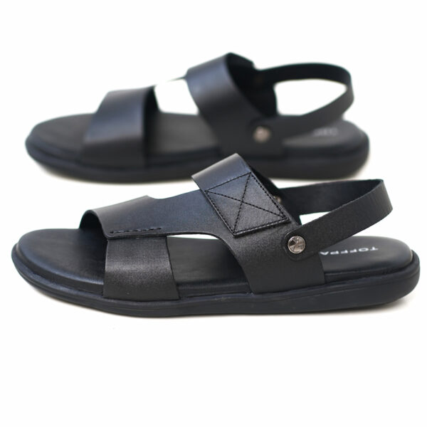 Premium Leather Trendy Outerwear Sandal - Black