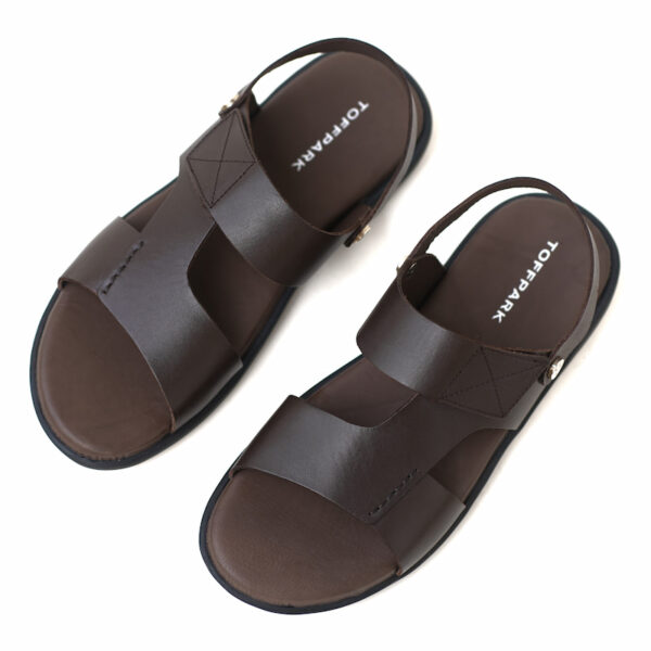 Premium Leather Trendy Outerwear Sandal - Chocolate