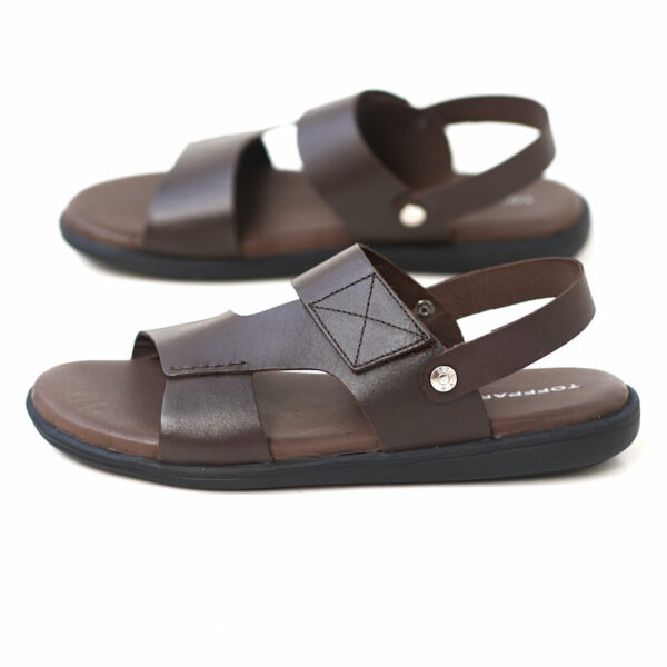 Premium Leather Trendy Outerwear Sandal - Chocolate