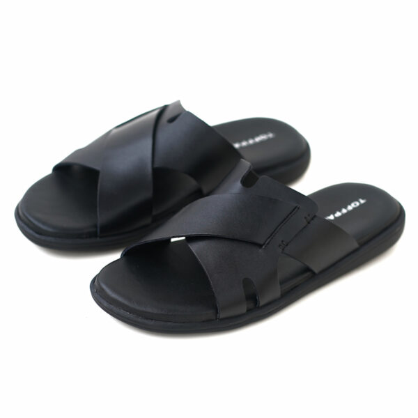 Soft Surface Summer Time Leather Sandal - Black