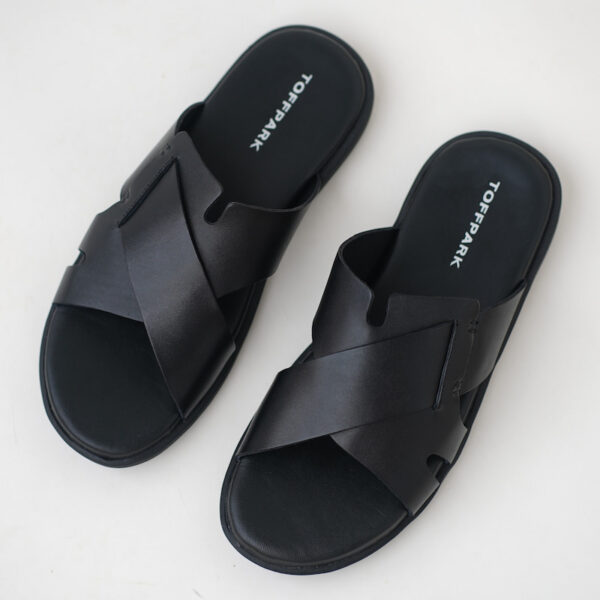 Soft Surface Summer Time Leather Sandal - Black