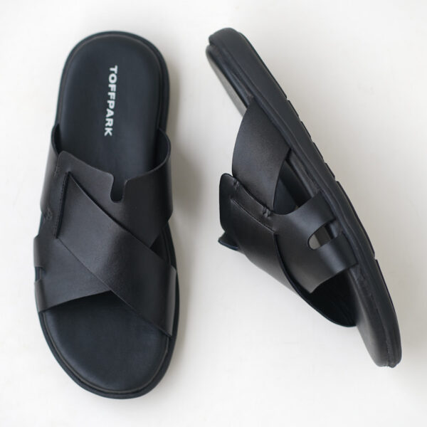 Soft Surface Summer Time Leather Sandal - Black