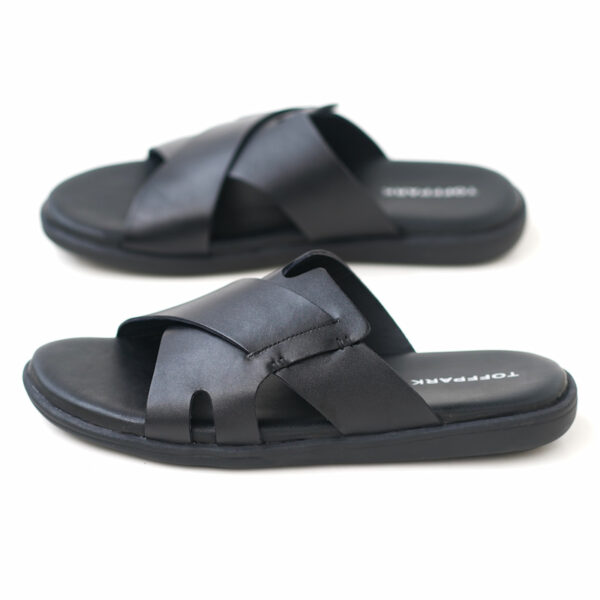 Soft Surface Summer Time Leather Sandal - Black