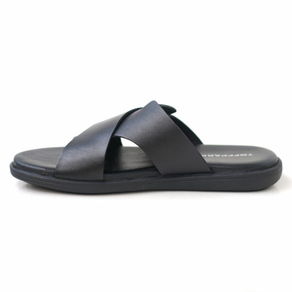 Soft Surface Summer Time Leather Sandal - Black