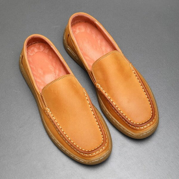 Foreign Trade Soft Leather Slip-on Loafer - Yellow