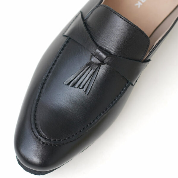 Foreign Trade Versatile Lether Tassel Half Shoe - Black