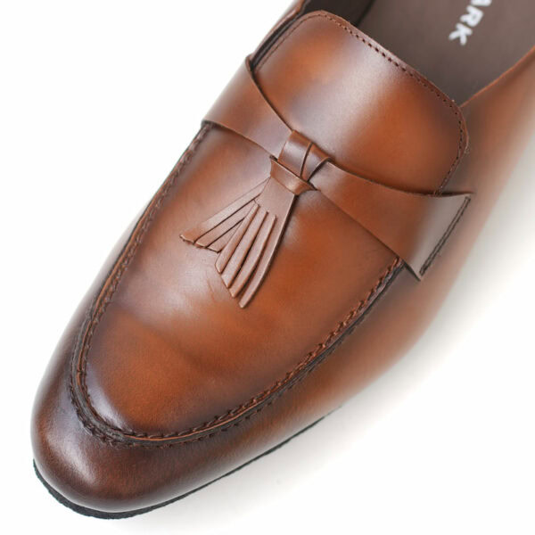 Foreign Trade Versatile Lether Tassel Half Shoe - Brown