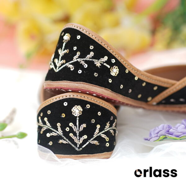 Orlass Angezah Handmade Jutti - Black