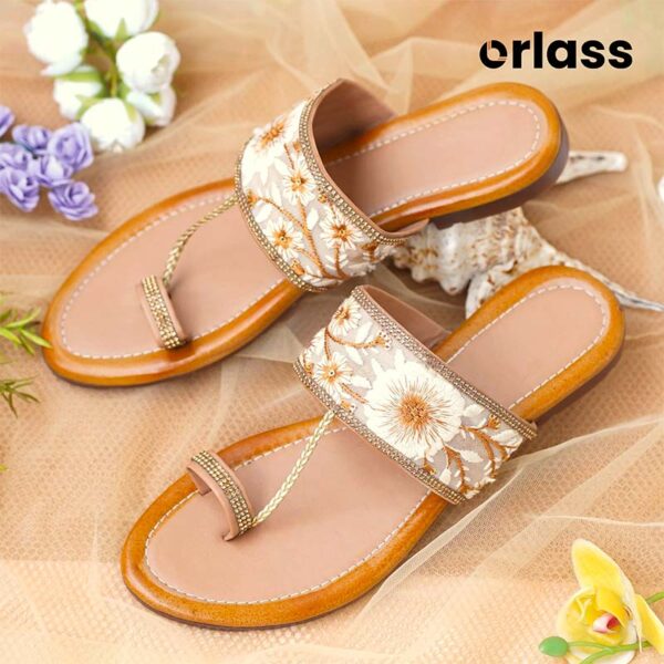 Orlass Monochrome Kolhapuri Sandal - Brown