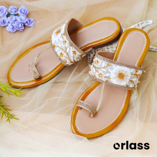 Orlass Monochrome Kolhapuri Sandal - Brown