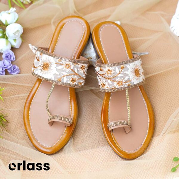 Orlass Monochrome Kolhapuri Sandal - Brown