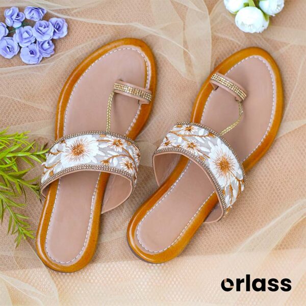 Orlass Monochrome Kolhapuri Sandal - Brown