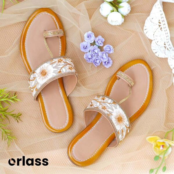 Orlass Monochrome Kolhapuri Sandal - Brown