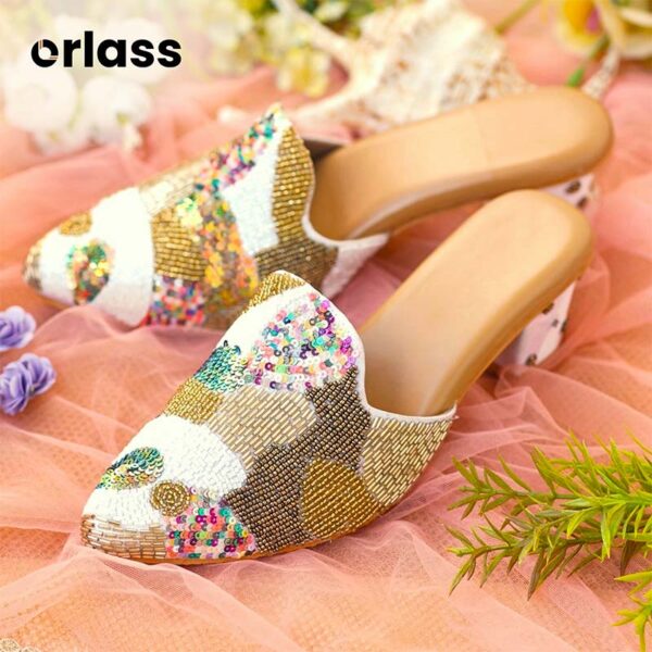 Orlass Pancy Multi-toned Heel Mule