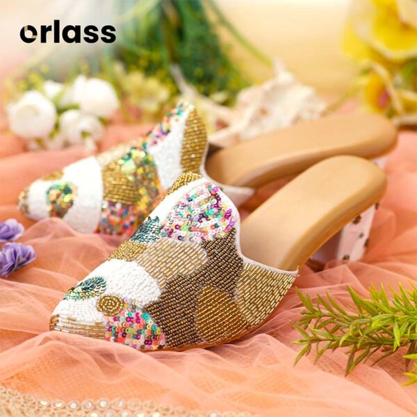 Orlass Pancy Multi-toned Heel Mule