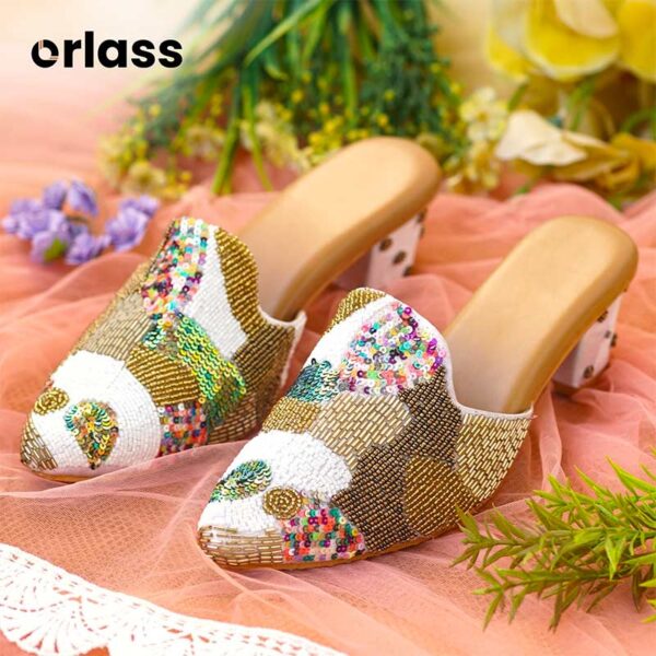 Orlass Pancy Multi-toned Heel Mule