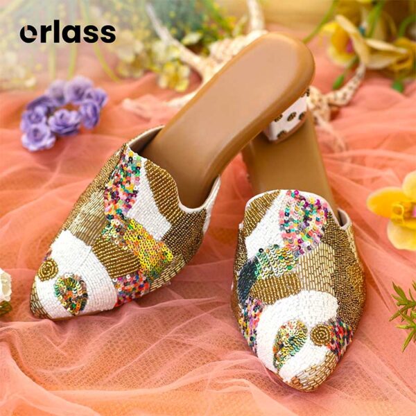 Orlass Pancy Multi-toned Heel Mule