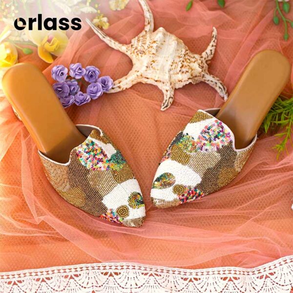 Orlass Pancy Multi-toned Heel Mule