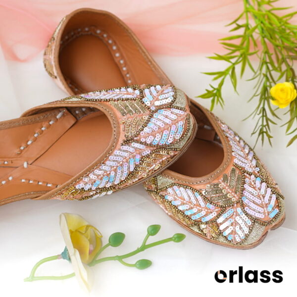 Orlass Ruhi Ethnic Multi-toned Jutti - Light Brown