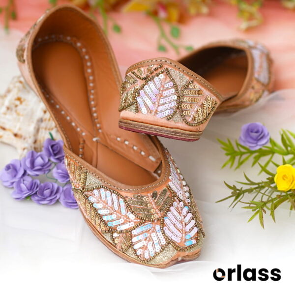 Orlass Ruhi Ethnic Multi-toned Jutti - Light Brown