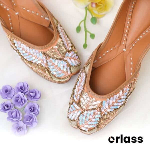 Orlass Ruhi Ethnic Multi-toned Jutti - Light Brown