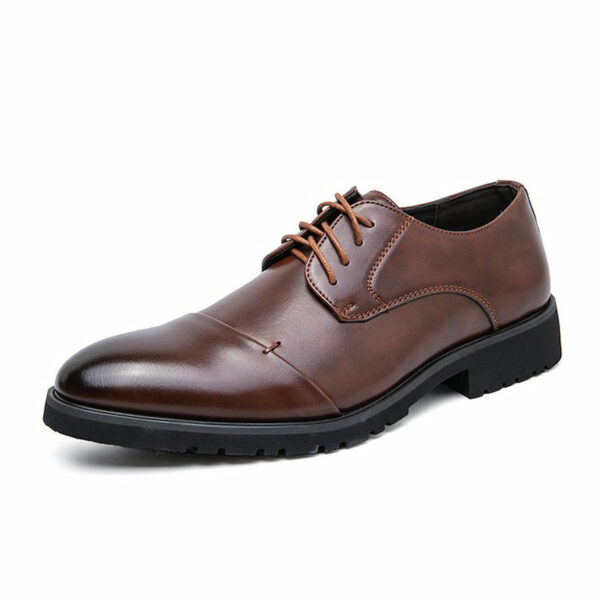 Retro Style Cross Border High-end Formal Shoe - Redish Brown