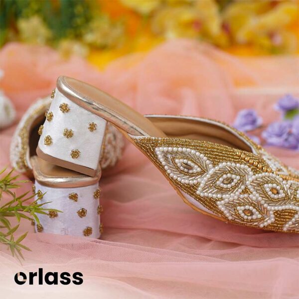 Orlass Cobalt Round Toe Heel Mule - Golden