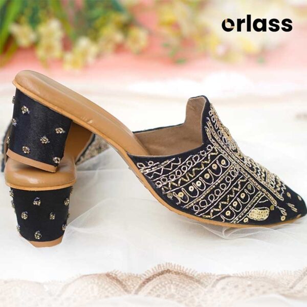 Orlass Fariba Soft Surface Heel Mule - Black